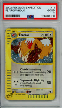 Pokemon Graded: Fearow 11/165 Expedition (2002) Holo PSA 2