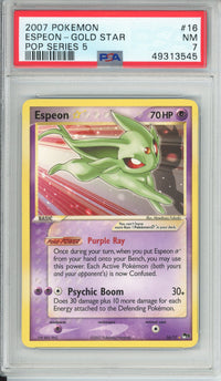 Pokemon Graded: Espeon Gold Star 16/17 POP Series 5 (2007) PSA 7