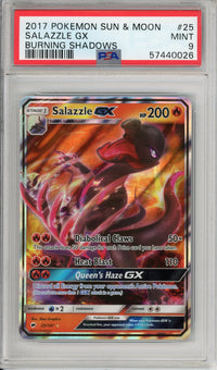 Pokemon Graded: Salazzle GX 25/147 Burning Shadows (2017) Holo PSA 9