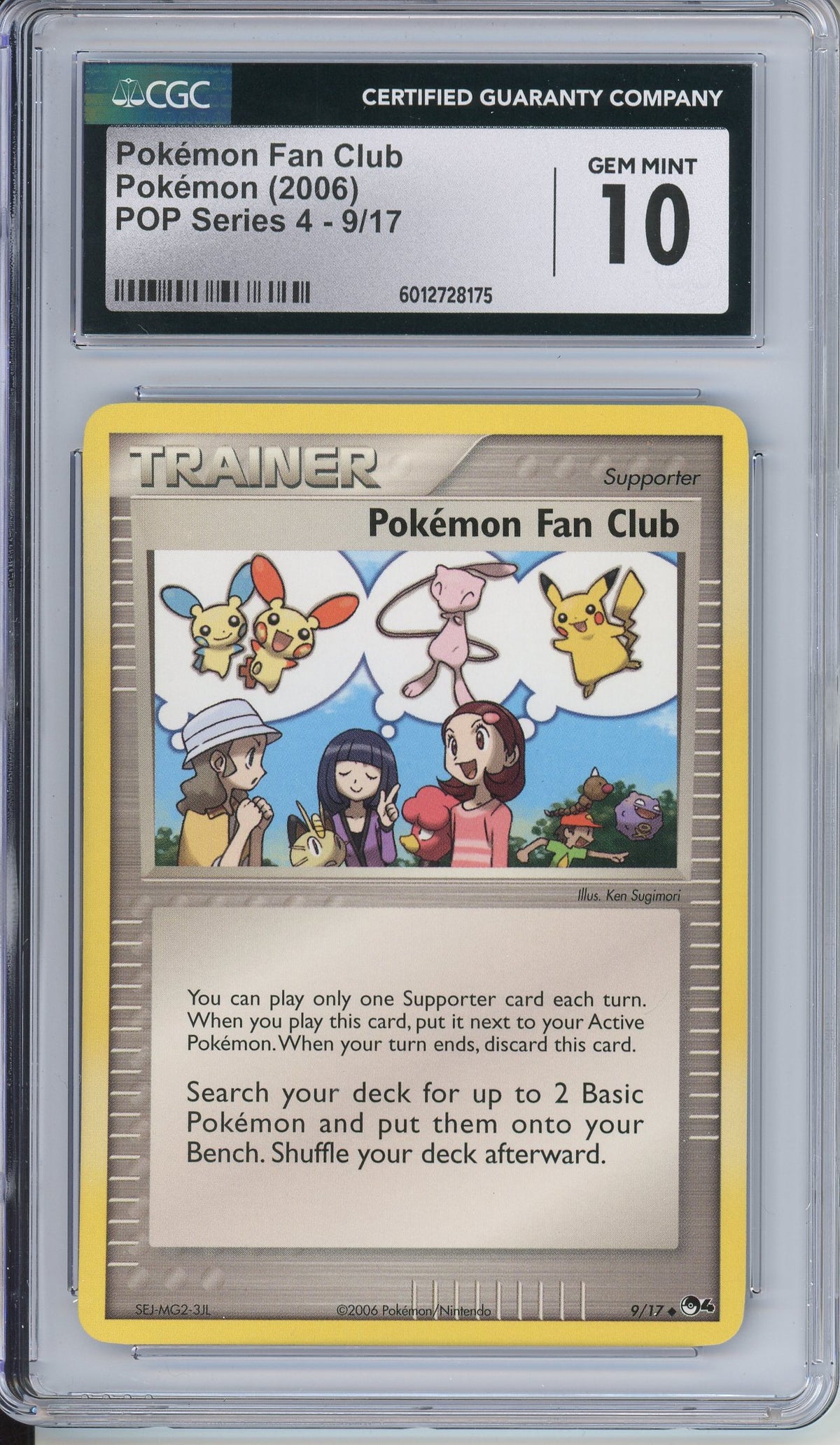 Pokemon Graded: Pokemon Fan Club 9/17 POP Series 4 (2016) CGC 10