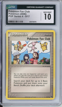 Pokemon Graded: Pokemon Fan Club 9/17 POP Series 4 (2016) CGC 10