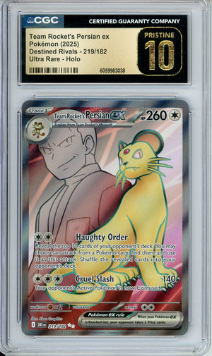 Pokemon Graded: Team Rocket's Persian ex 219/182 Destined Rivals (2025 Double Infinity Gaming Pokemon Graded: Team Rocket's Persian ex 219/182 Destined Rivals (2025 Double Infinity Gaming
