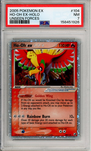 Pokemon Graded: Ho-Oh ex 104/225 Unseen Forces (2005) Holo PSA 7