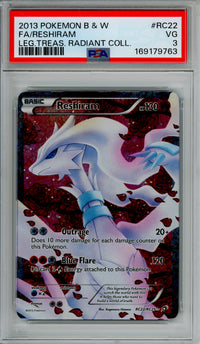 Pokemon Graded: Reshiram RC22/RC25 Legendary Treasures (2013) PSA 3