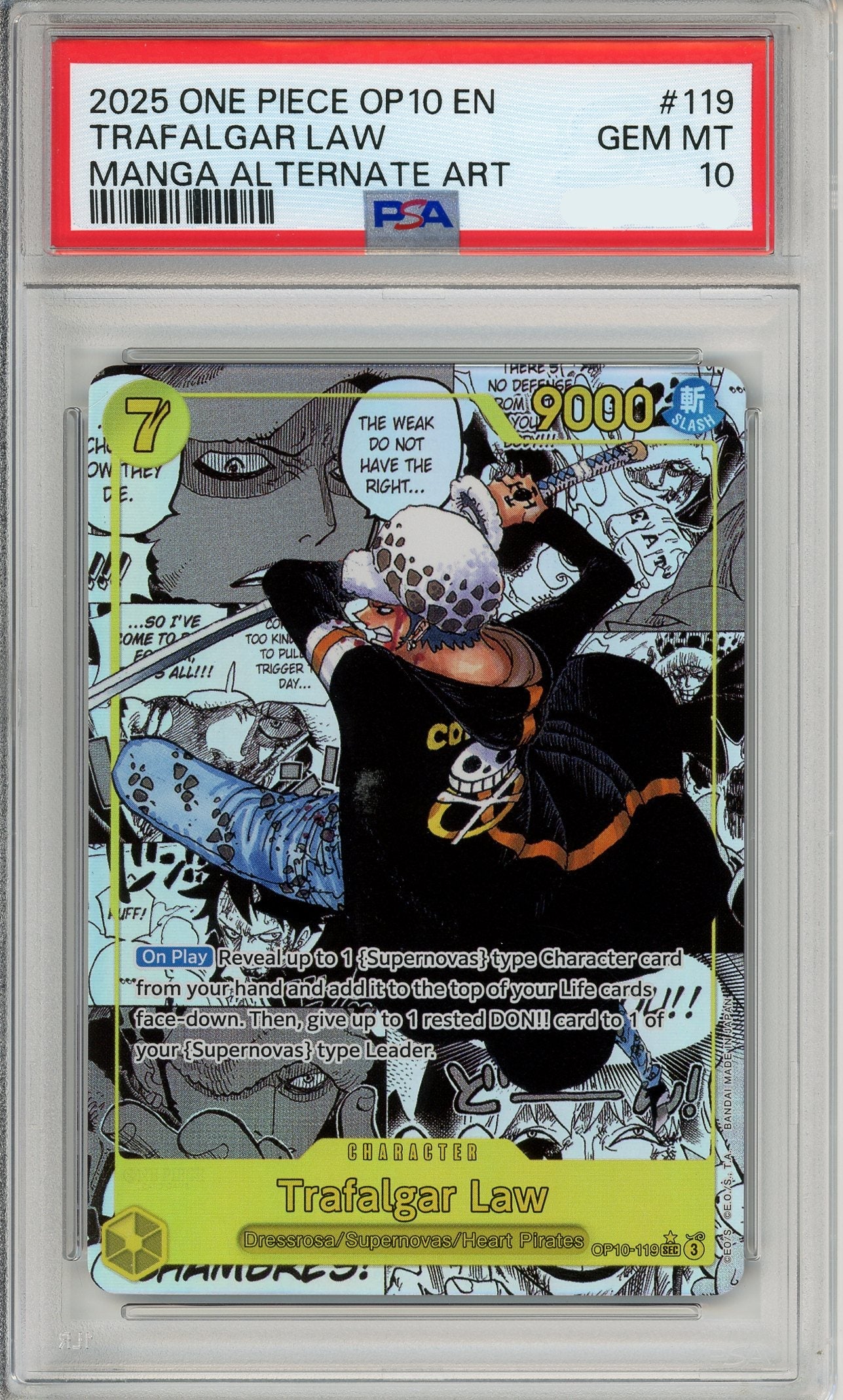 One Piece Graded: Trafalgar Law Manga Alt Art OP10-119 Royal Blood