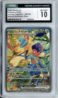 Pokemon Graded: Hop's Zacian 186/159 Journey Together (2025) IR Holo CGC 10