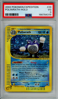 Pokemon Graded: Poliwrath 24/165 Expedition (2002) Holo PSA 3