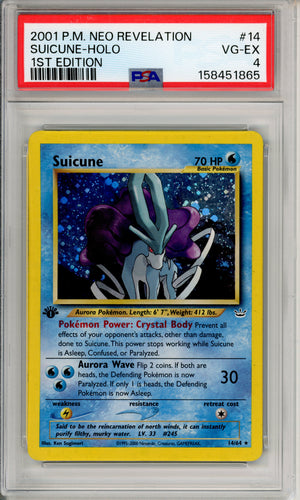 Pokemon Graded: Suicune 1st Edition 14/64 Neo Revelation (2001) Holo PSA 4