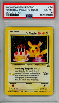 Pokemon Graded: Birthday Pikachu #24 WoTC Promo (2000) Holo PSA 6