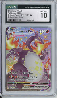 Pokemon Graded: Charizard VMAX SV107/SV122 Shining Fates (2021) Shiny Vault Holo CGC 10