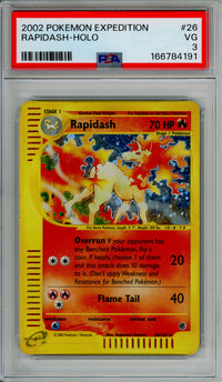 Pokemon Graded: Rapidash 26/165 Expedition (2002) Holo PSA 3