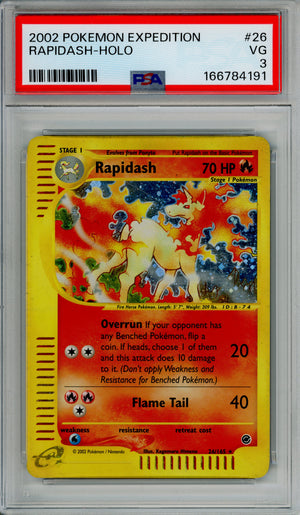 Pokemon Graded: Rapidash 26/165 Expedition (2002) Holo PSA 3