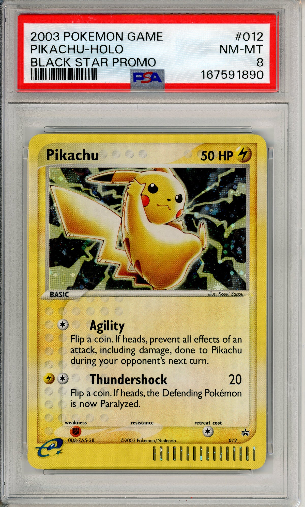 Pokemon Graded: Pikachu #12 EX Series Collector's Tin Promo (2003) Holo PSA 8