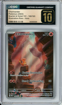 Pokemon Graded: Charmander 168/165 Scarlet & Violet 151 (2023) IR Holo CGC Pristine 10