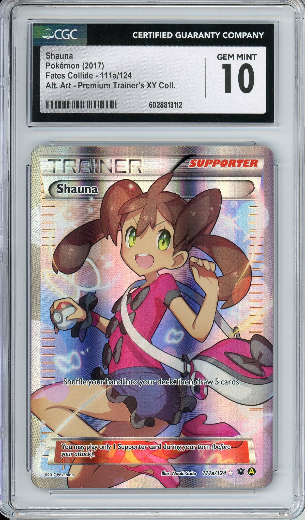 Pokemon Graded: Trainer Shauna 111a/124 Premium Trainer's XY Collection (2017) Alt Art CGC 10
