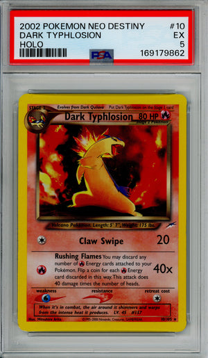 Pokemon Graded: Dark Typhlosion 10/105 Neo Destiny (2002) Holo PSA 5