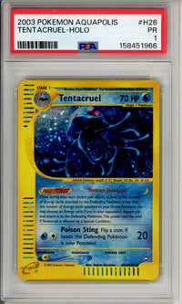 Pokemon Graded: Tentacruel H26/H32 Aquapolis (2003) Holo PSA 1