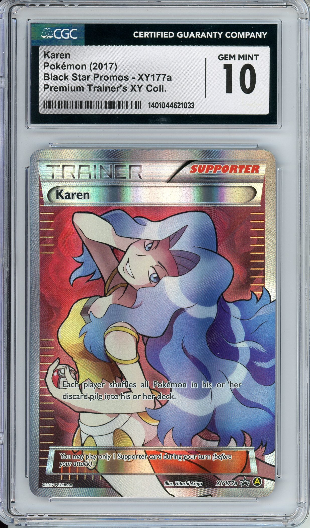 Pokemon Graded: Karen #XY177a Promo Premium Trainer's XY