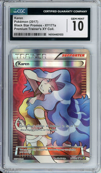 Pokemon Graded: Karen #XY177a Promo Premium Trainer's XY Collection CGC 10