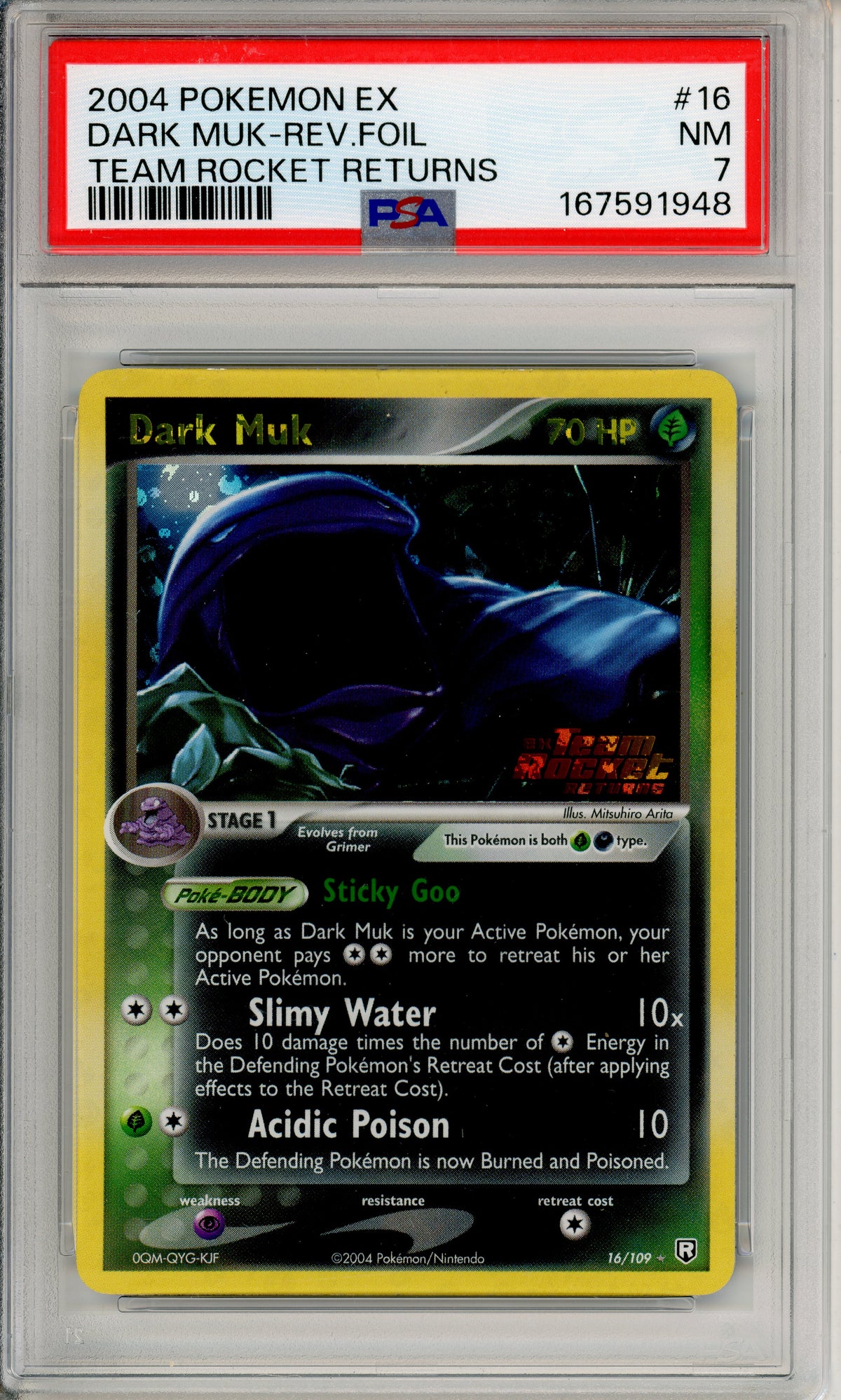 Pokemon Graded: Dark Muk 16/109 Team Rocket Returns (2004) PSA 7