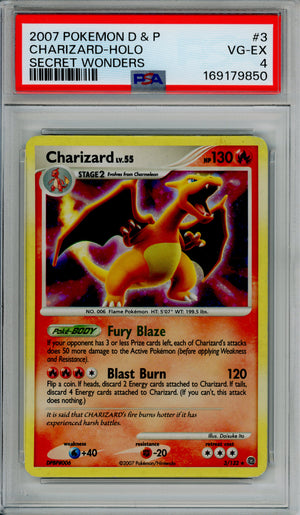 Pokemon Graded: Charizard LV. 55 Secret Wonders (2007) Holo PSA 4