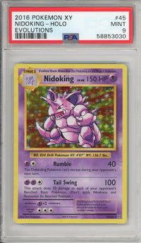 Pokemon Graded: Nidoking 45/108 XY Evolutions (2016) Holo PSA 9