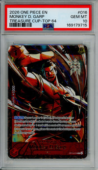 One Piece Graded: Monkey D. Garp OP13-016 Treasure Cup Top 64 (2026) PSA 10