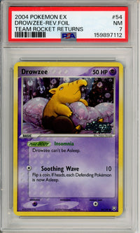 Pokemon Graded: Drowzee 54/109 Team Rocket Returns (2004) Reverse Foil PSA 7