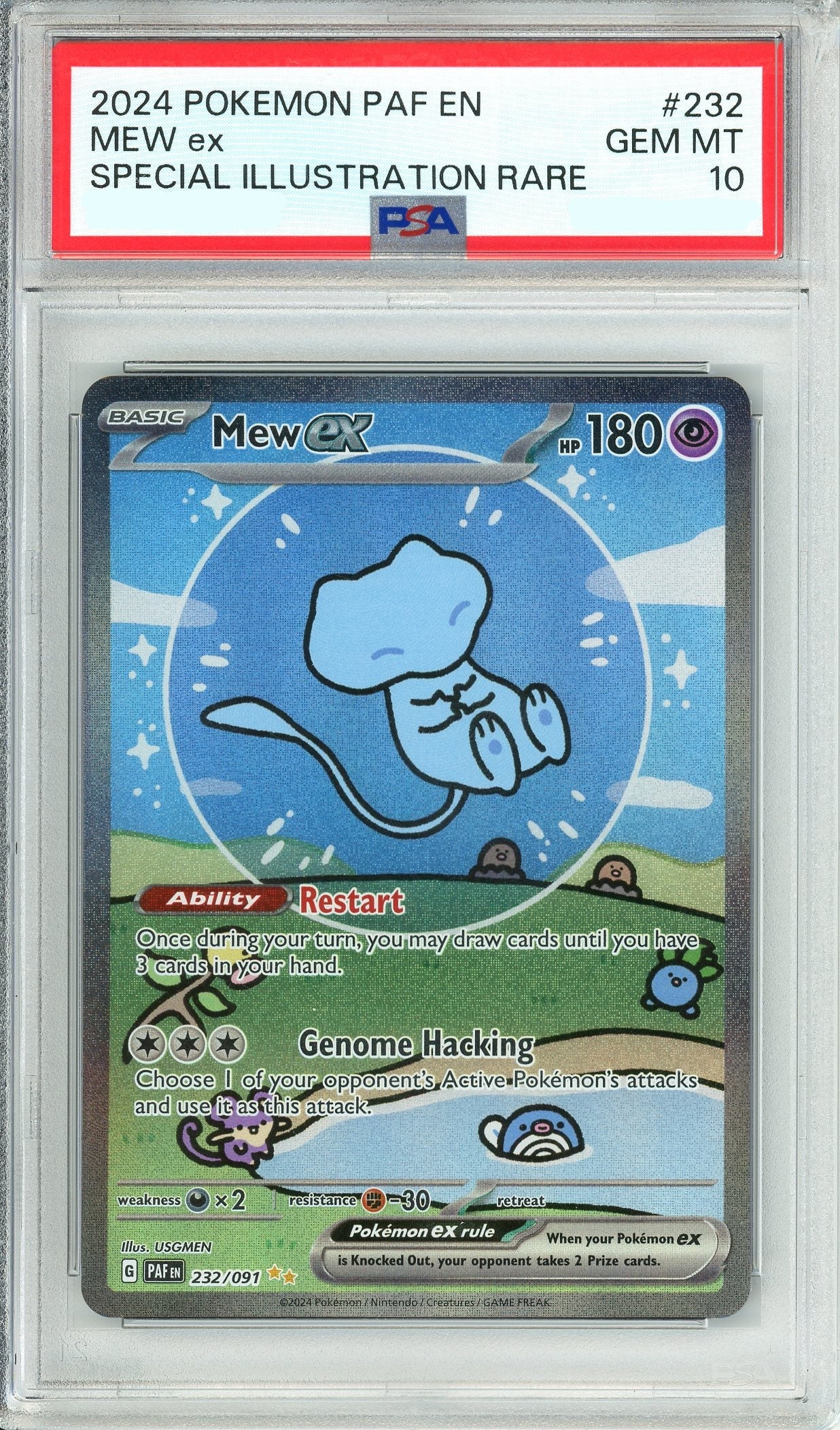Pokemon Graded: Mew ex 232/91 Paldean Fates (2024) SIR Holo PSA 10