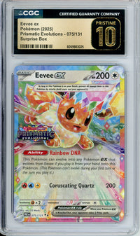Pokemon Graded: Eevee ex 75/131 Stamped Surprise Box Prismatic Evolutions (2025) Holo CGC Pristine 10