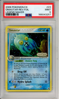 Pokemon Graded: Omastar 23/92 Legend Maker (2006) Reverse Foil PSA 9