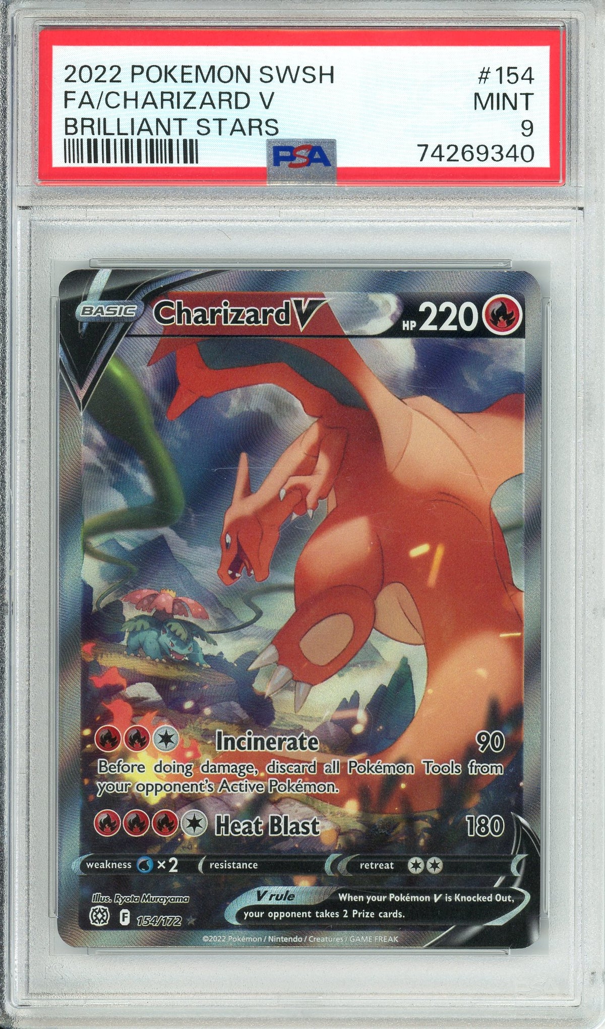 Pokemon Graded: Charizard V 154/172 Brilliant Stars (2022) PSA 9