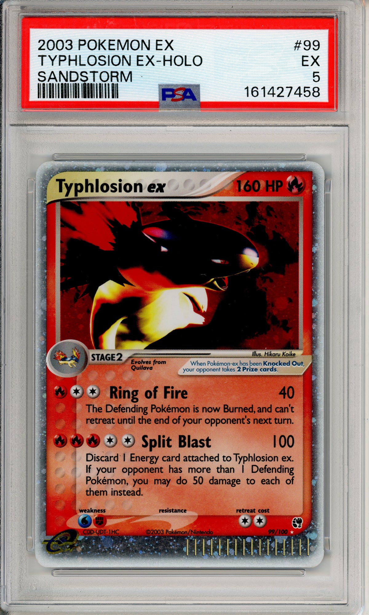 Pokemon Graded: Typhlosion ex 99/100 Sandstorm (2003) Holo PSA 5