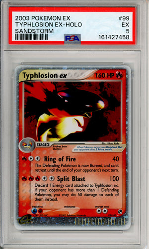 Pokemon Graded: Typhlosion ex 99/100 Sandstorm (2003) Holo PSA 5