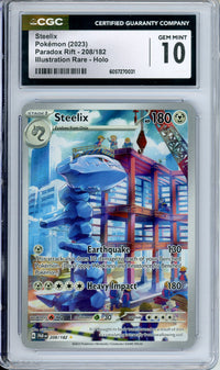 Pokemon Graded: Steelix 208/182 Paradox Rift (2023) Illustration Rare Holo CGC 10