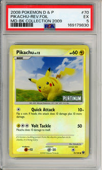 Pokemon Graded: Pikachu 70/100 BK Collection (2008) Reverse Foil PSA 5