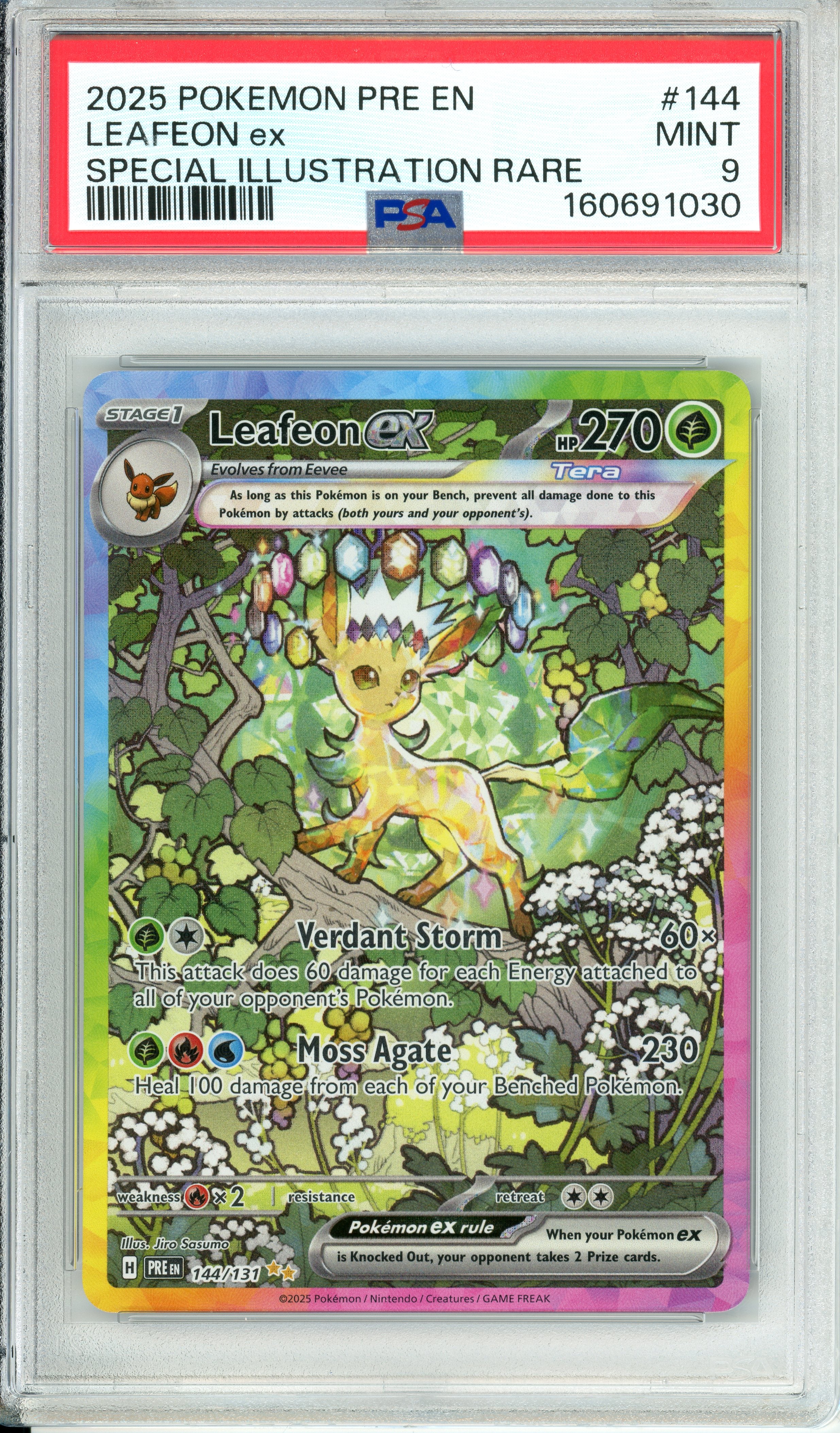 Pokemon Graded: Leafeon ex 144/131 Prismatic Evolutions (2025) SIR