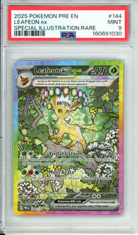 Pokemon Graded: Leafeon ex 144/131 Prismatic Evolutions (2025) SIR PSA 9