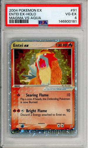 Pokemon Graded: Entei ex 91/95 Magma Vs. Aqua (2004) Holo PSA 4