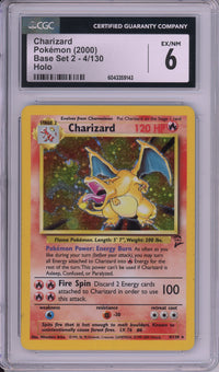 Pokemon Graded: Charizard 4/130 Base Set 2 (2000) Holo CGC 6