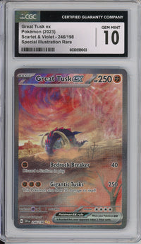 Pokemon Graded: Great Tusk ex 246/198 Scarlet & Violet (2023) SIR Holo CGC 10