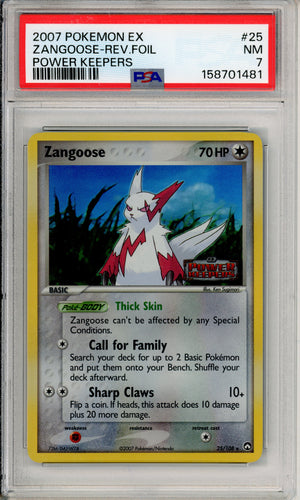 Pokemon Graded: Zangoose 25/108 Power Keepers (2007) Reverse Foil PSA 7