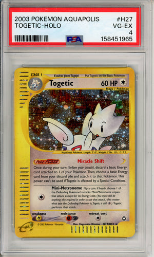 Pokemon Graded: Togetic H27/H32 Aquapolis (2003) Holo PSA 4