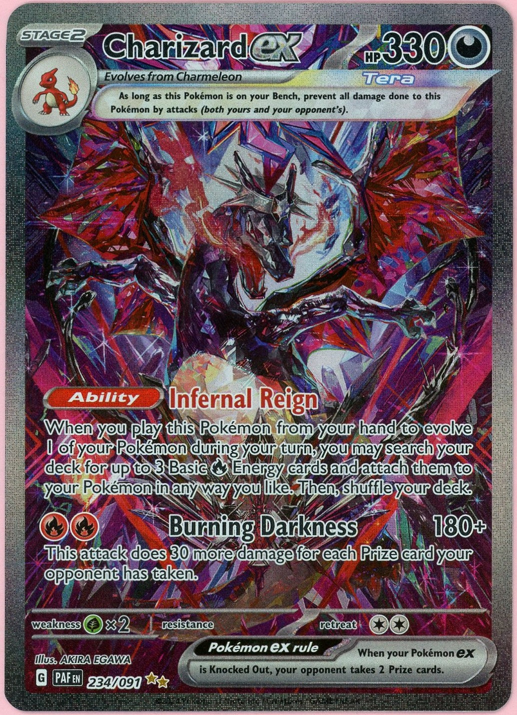 Pokemon Single: Charizard ex 234/91 SV Paldean Fates (2024) SIR NM