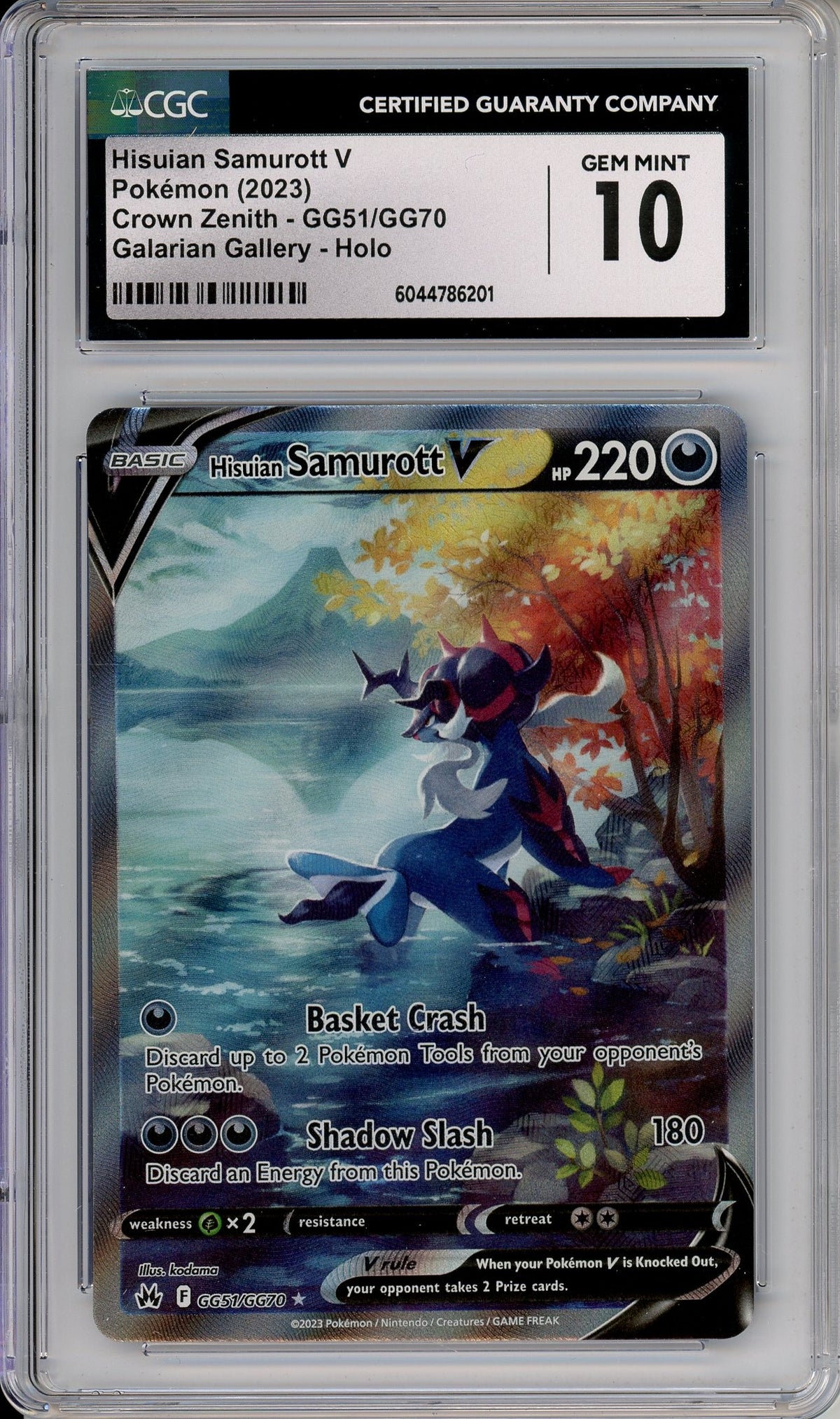 Pokemon Graded: Hisuian Samurott V GG51/GG70 Crown Zenith (2023) Holo CGC 10