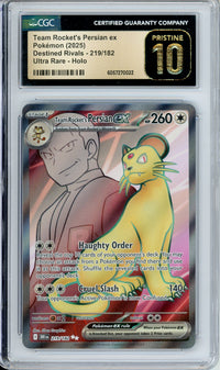 Pokemon Graded: Team Rcoket's Persian ex Destined Rivals (2025) Ultra Rare Holo Pristine 10