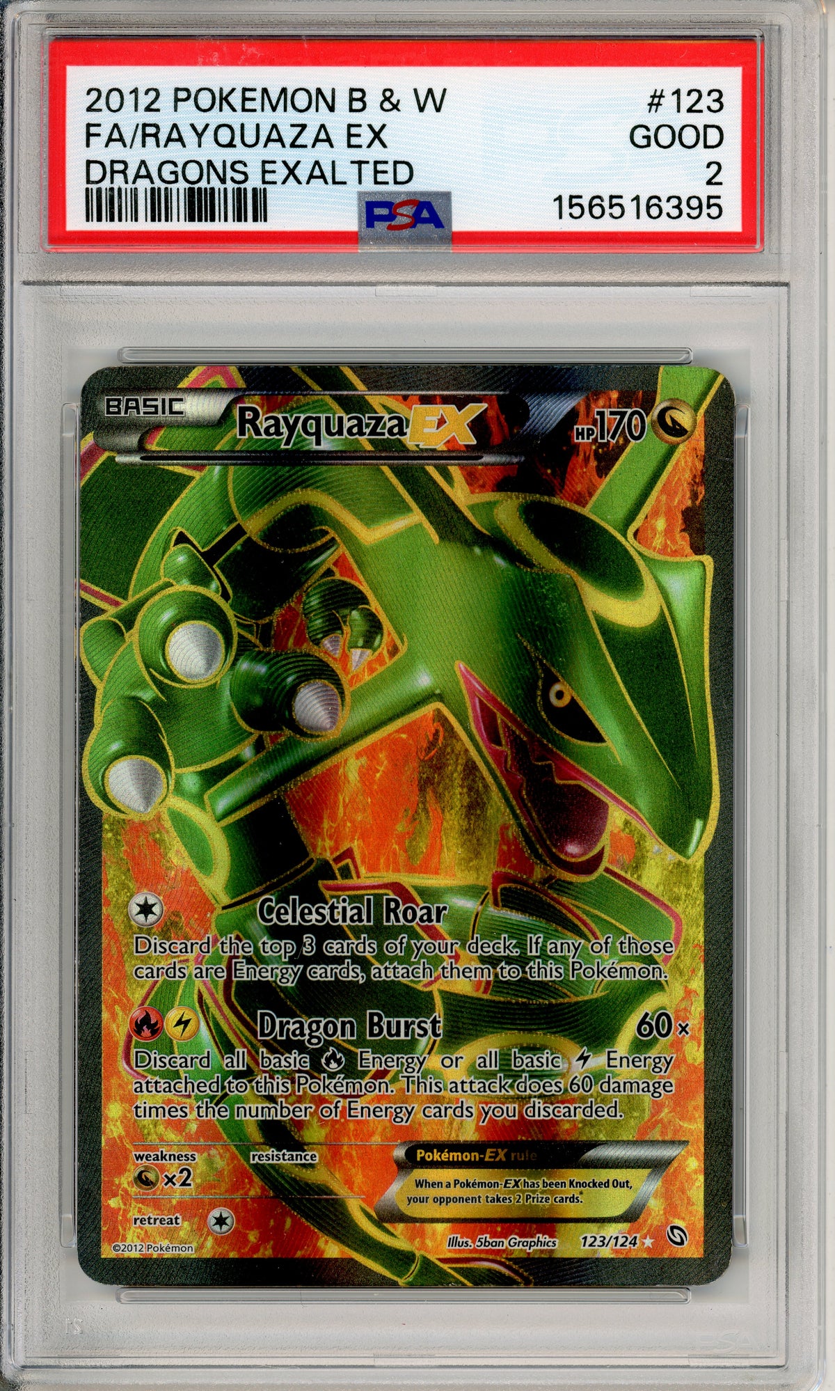 Pokemon Graded: Rayquaza EX 123/124 Dragon Exalted (2012) Full Art PSA 2