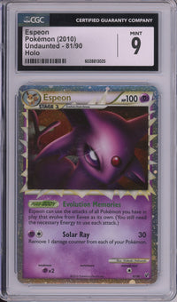 Pokemon Graded: Espeon 81/90 Undaunted (2010) Holo CGC 9