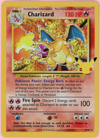 Pokemon Single: Charizard 4/102 25th Anniversary Celebrations (2021) Holo NM