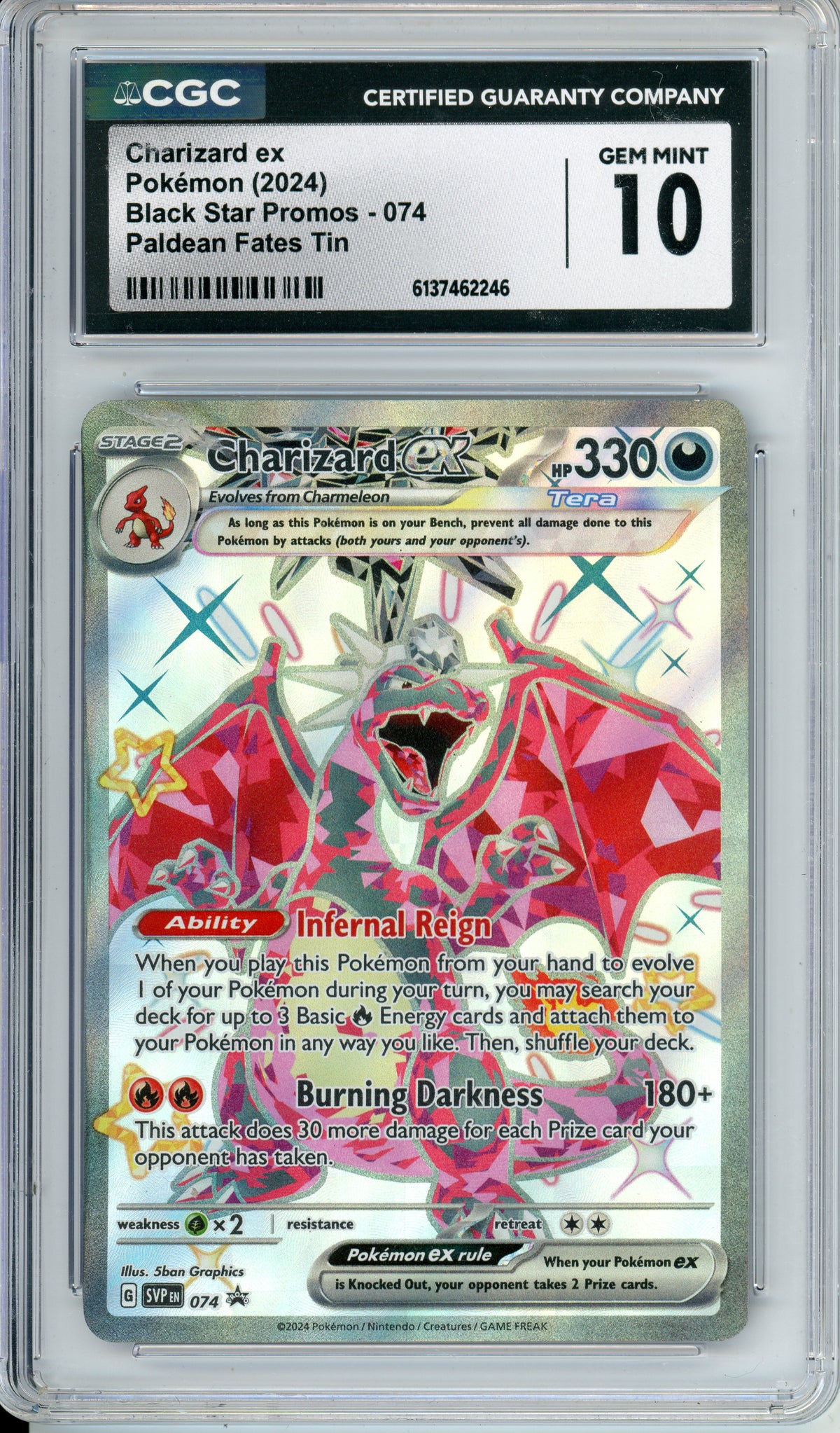 Pokemon Graded: Charizard EX Black Star Promos -074 2024 CGC GM MNT 10